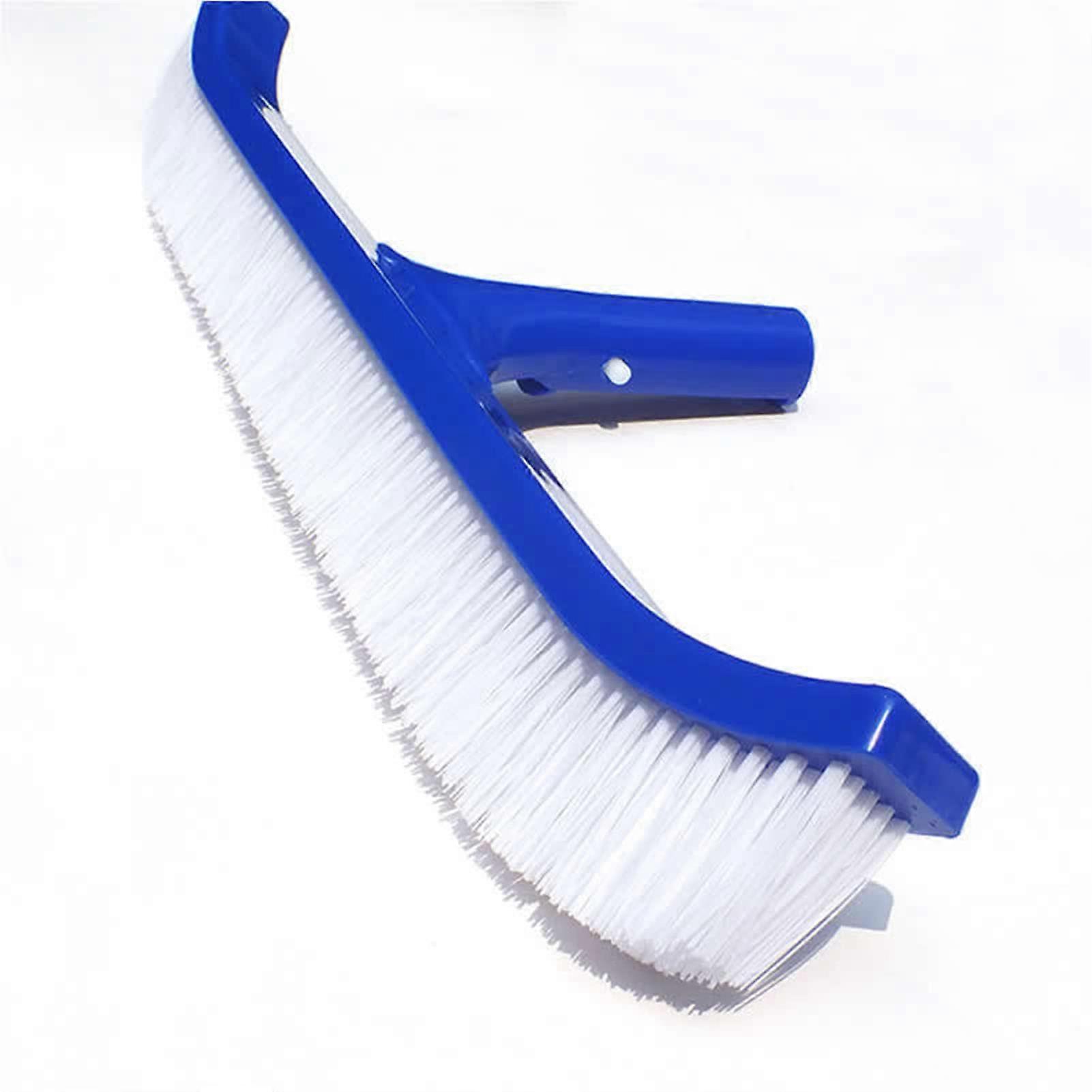 18inch pool brush for cleaning pool wall tiles, nylon bristle pool brush with curved ends for inground pools, tiles, and floors.