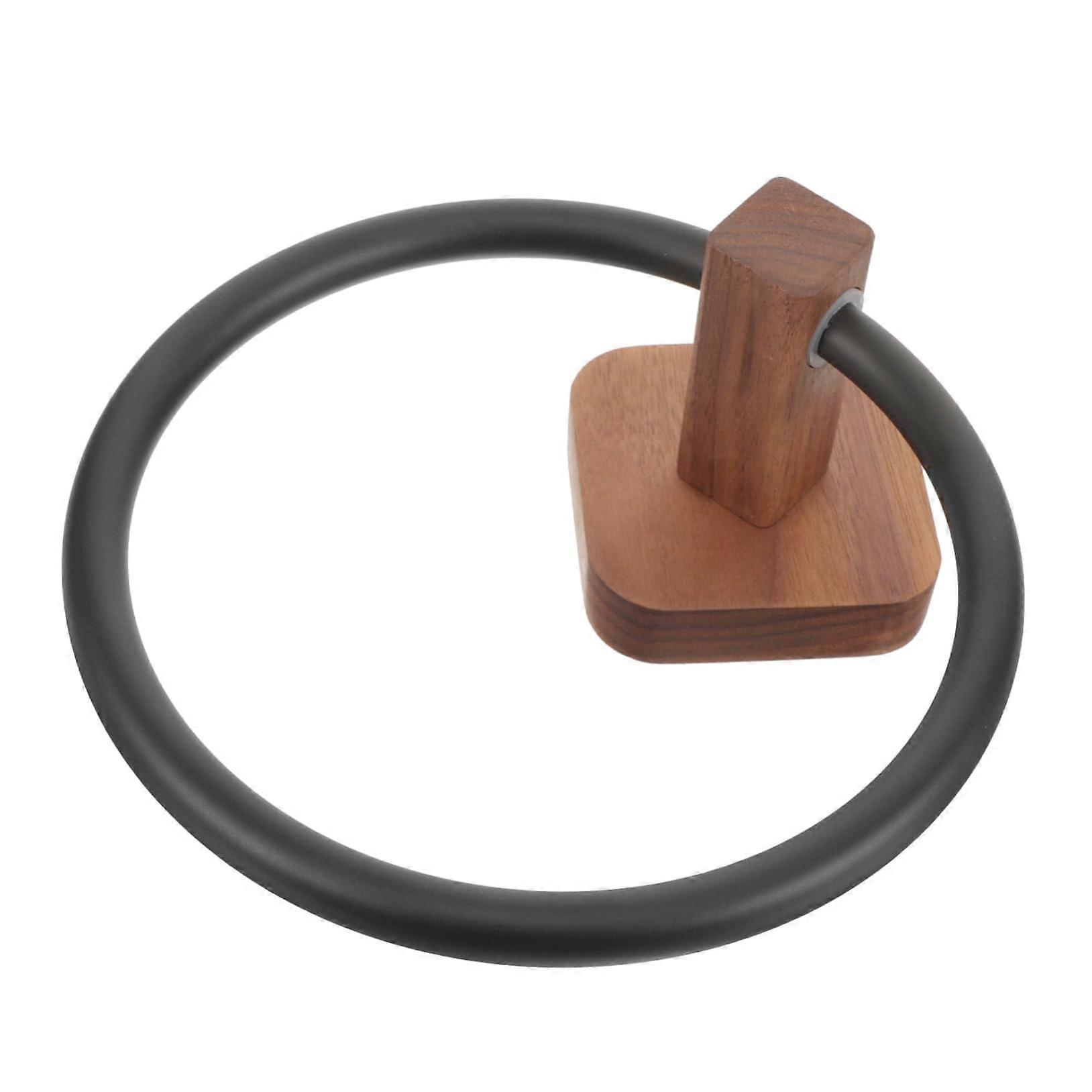 Wooden SelfAdhesive Towel Ring, Bathroom Towel Holder, Practical Towel Organizer with Classic Design, SpaceSaving and Durable.