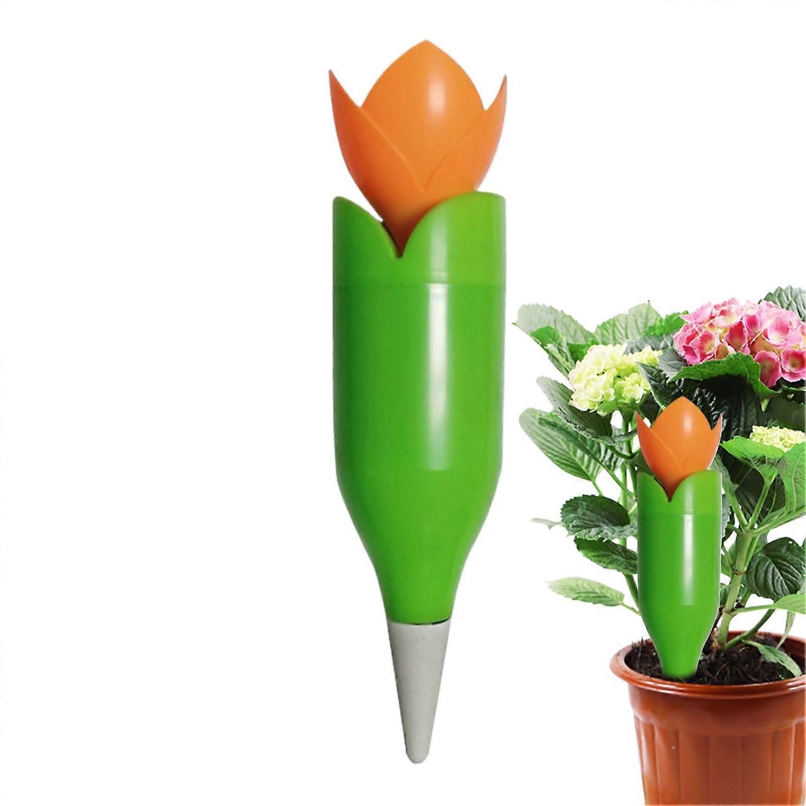 Automatic Plant Waterer Adjustable Watering Stakes, Drip Irrigation Cone, Watering Spikes Patio Greenhouse Lawn Orange