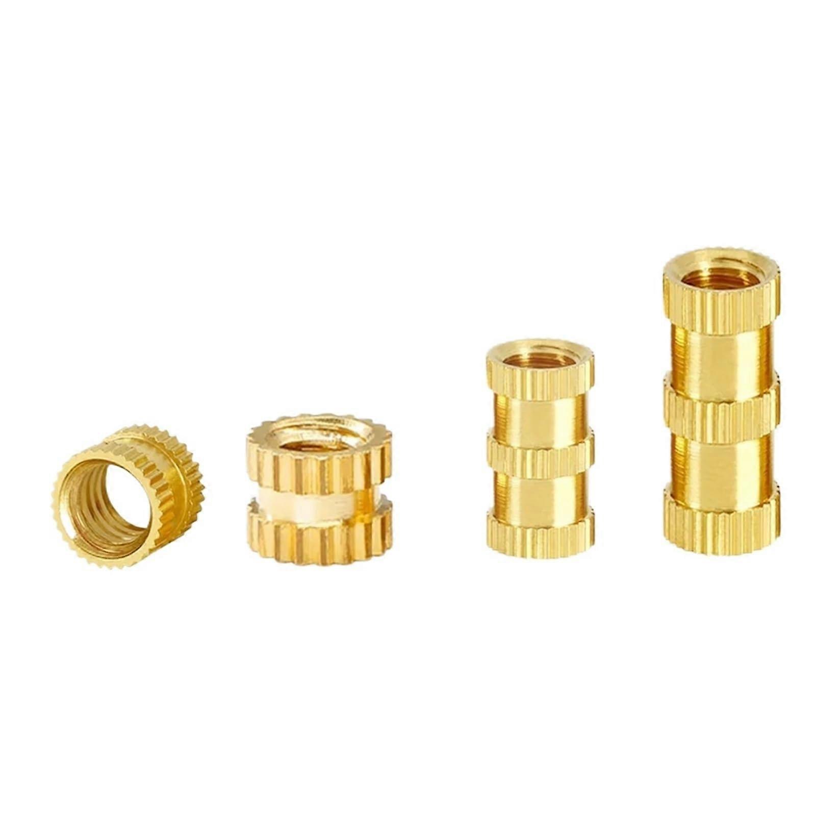 Brass Nut Thread Insert M2-M8, Knurled Heat-Set Brass Insert, 8mm Length, OD5, STR M3 OD5, 50 Pcs