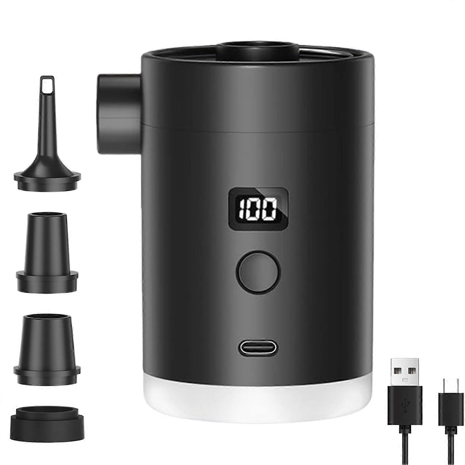 Cordless Inflator Air Pump with Camping Light and 4 Nozzles Ref: 5564
