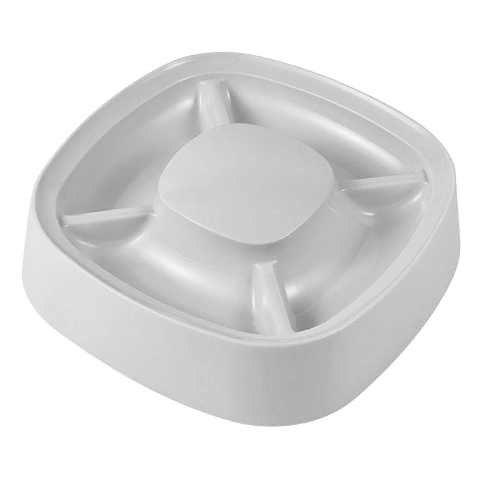 Cat Bowls Pet Feeder 4 Compartment Grid Smooth Surface Eating and Drinking Bowl Accessory, Grey