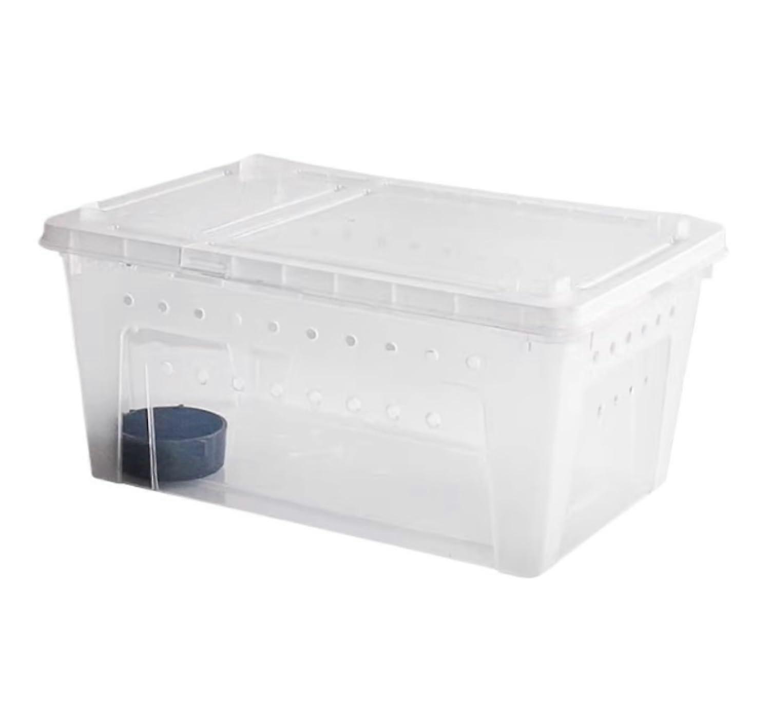 Reptile Feeding Box For Small Reptiles Transparent Plastic Terrarium Enclosure 17 Cm Insect Breeding Box With Clear View