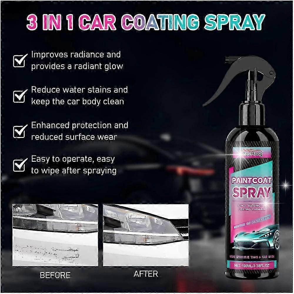 3 in 1 Ceramic Car Coating Spray, 2025 Upgrade Multi-Functional Coating Agent