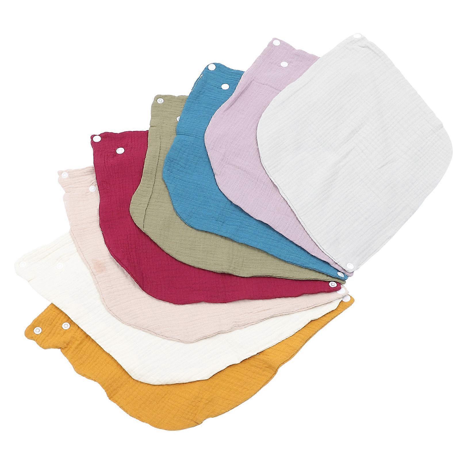 Baby Eating Bib Cotton Saliva Absorption for Infants Meal Time Assorted Color Triangle 8Pcs