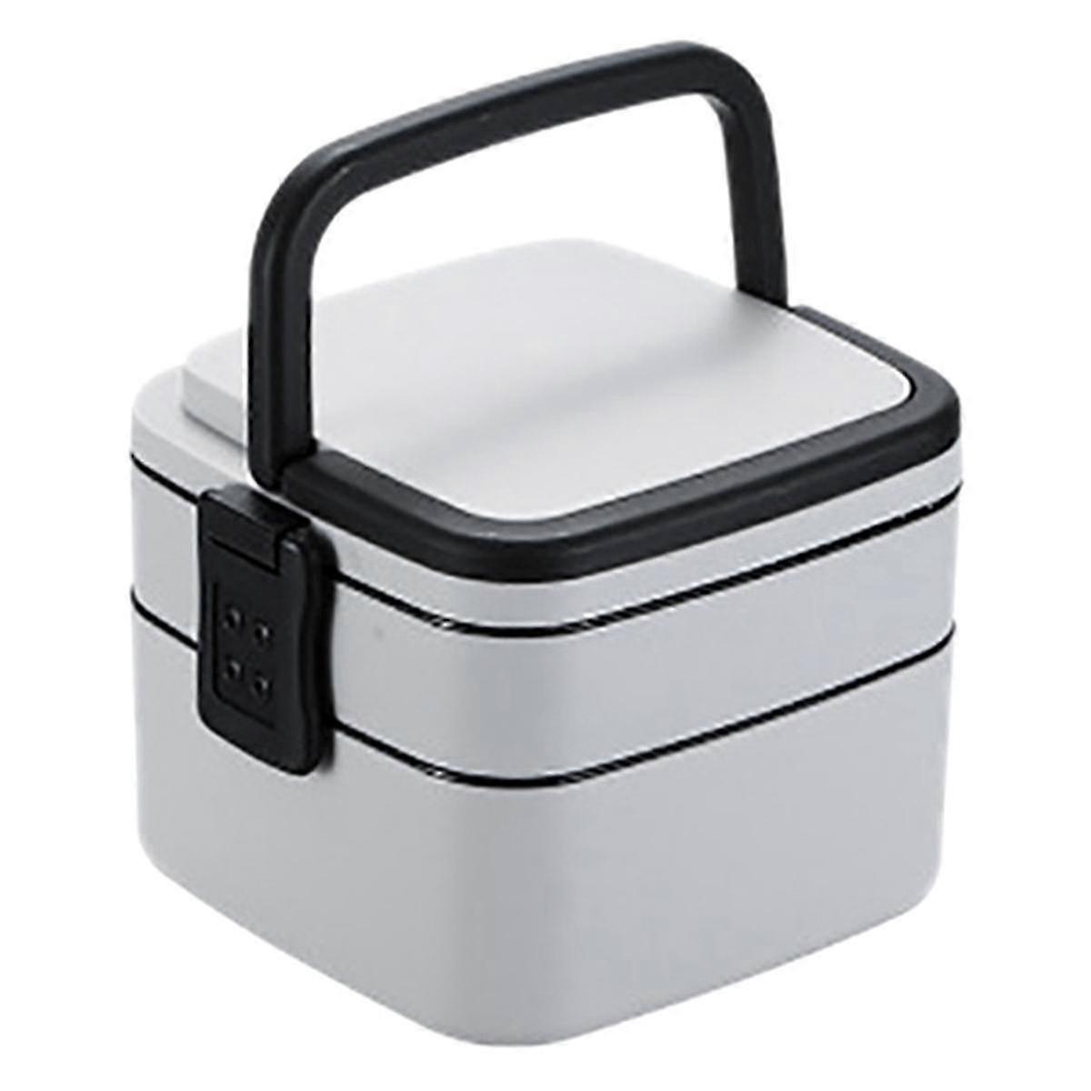 Plastic Double-Layer Lunch Box - Portable, Heating & Leak-Proof for Students & Fitness Enthusiasts
