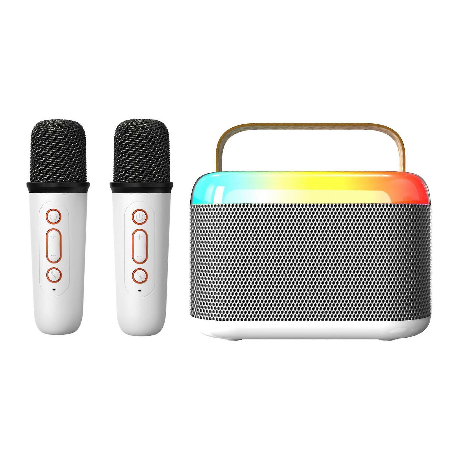 Portable Karaoke Machine for Kids & Adults, Bluetooth Speaker with 2 Wireless Microphones, Christmas Gifts_4