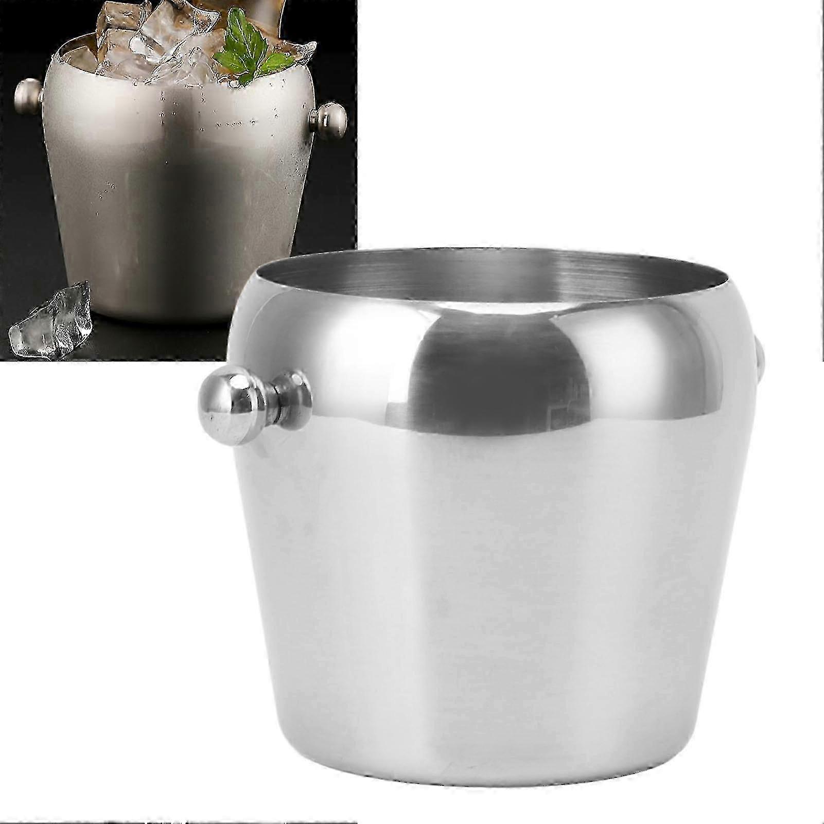 Stainless Steel Wine & Champagne Ice Bucket with Smooth Handle for Home Bars, Parties & Events