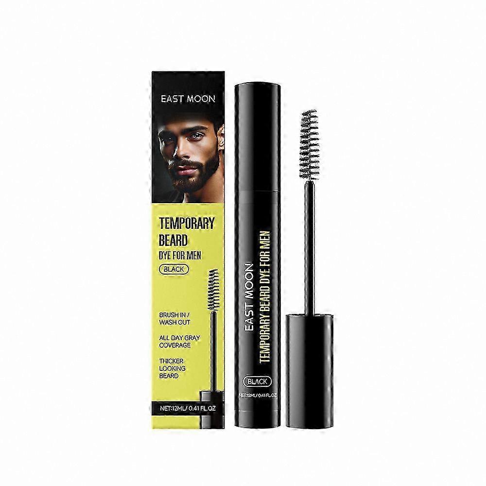 Black Temporary Beard and Brow Dye for Men, Water-Resistant, Up to 30 Uses, Fuller Look