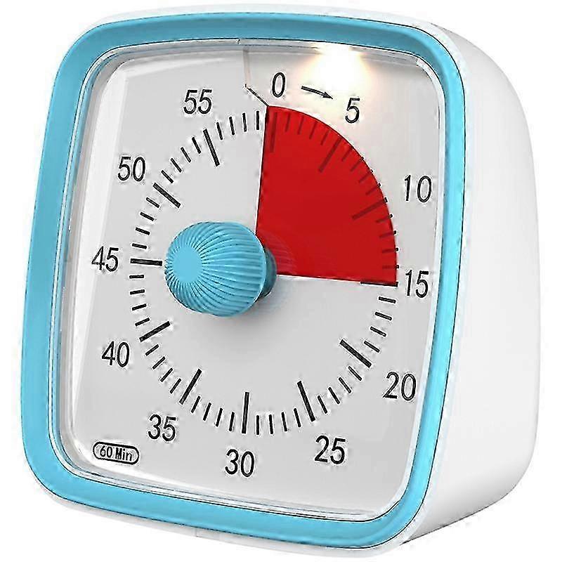 Visual Timer with Night Light, 60 Minutes Countdown Timer for Kids and Adults, Time Management Tool (Blue)