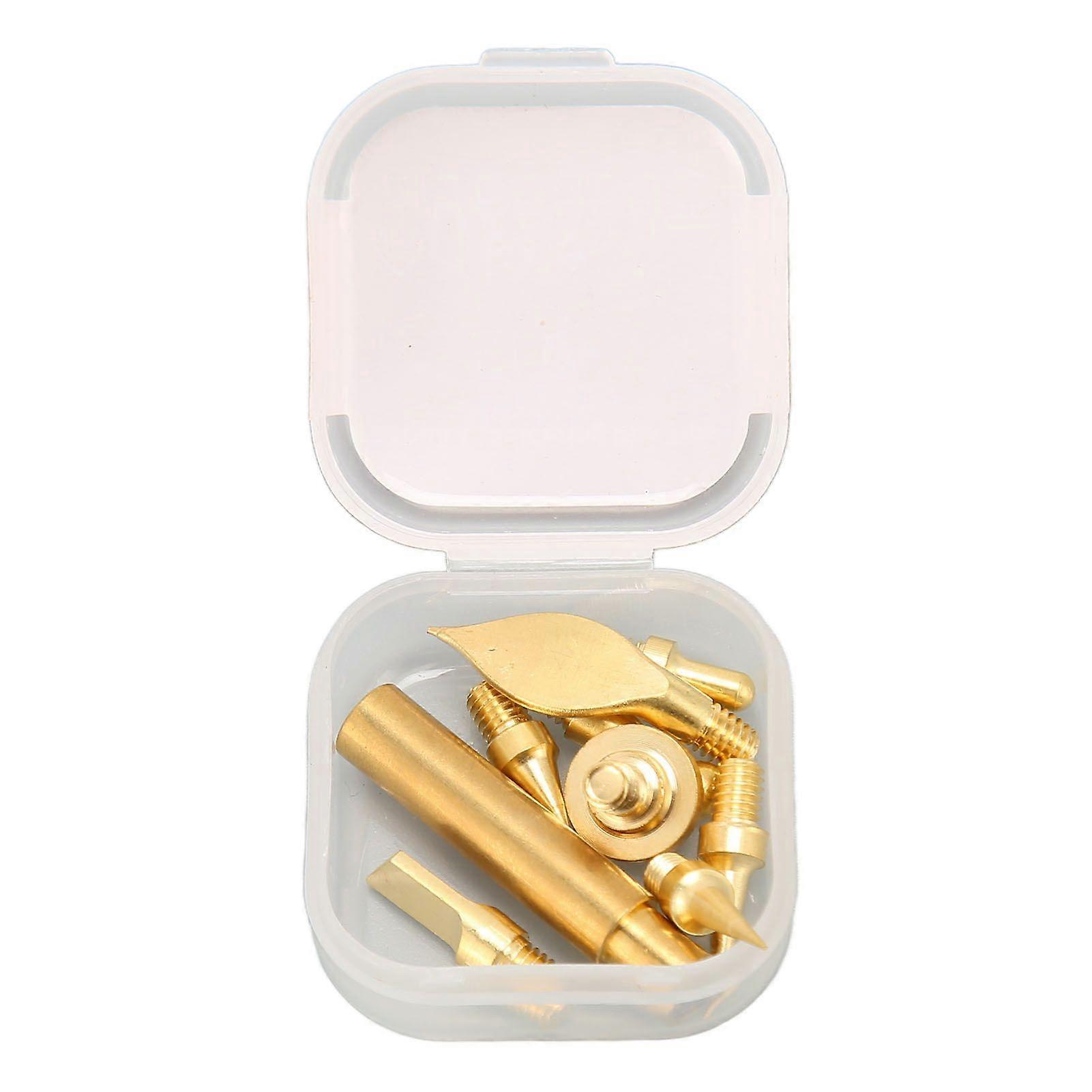 8Pcs 3D Printing Trimming Heads High Hardness Brass Easy Installation 3D Print Finishing Tool Tips with 1 Connector