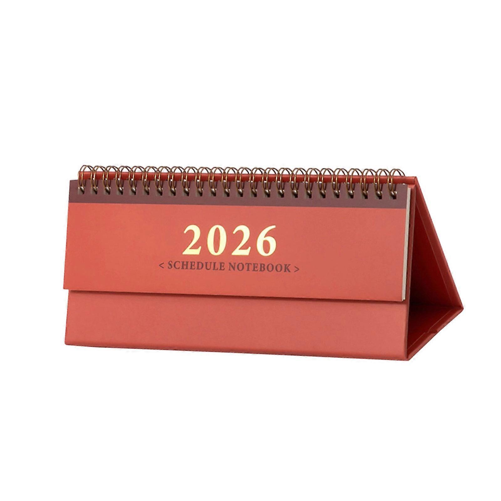 2026 Desktop Calendar Household Calendar Twin-Wire Binding Desk Calendar Standing Calendar Small Calendar Home Supply  Red