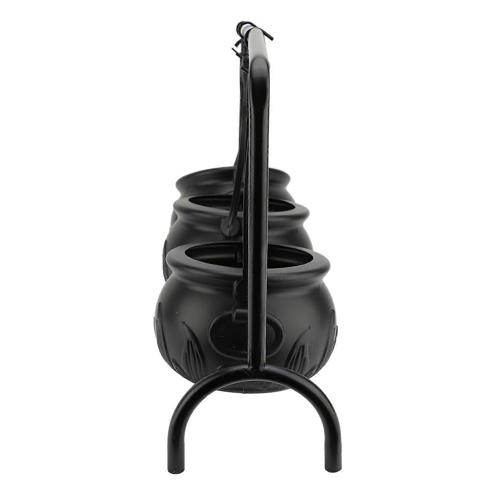 Witch Cauldron Set 3 Plastic Candy Bowls with Rack Party Decor 675g