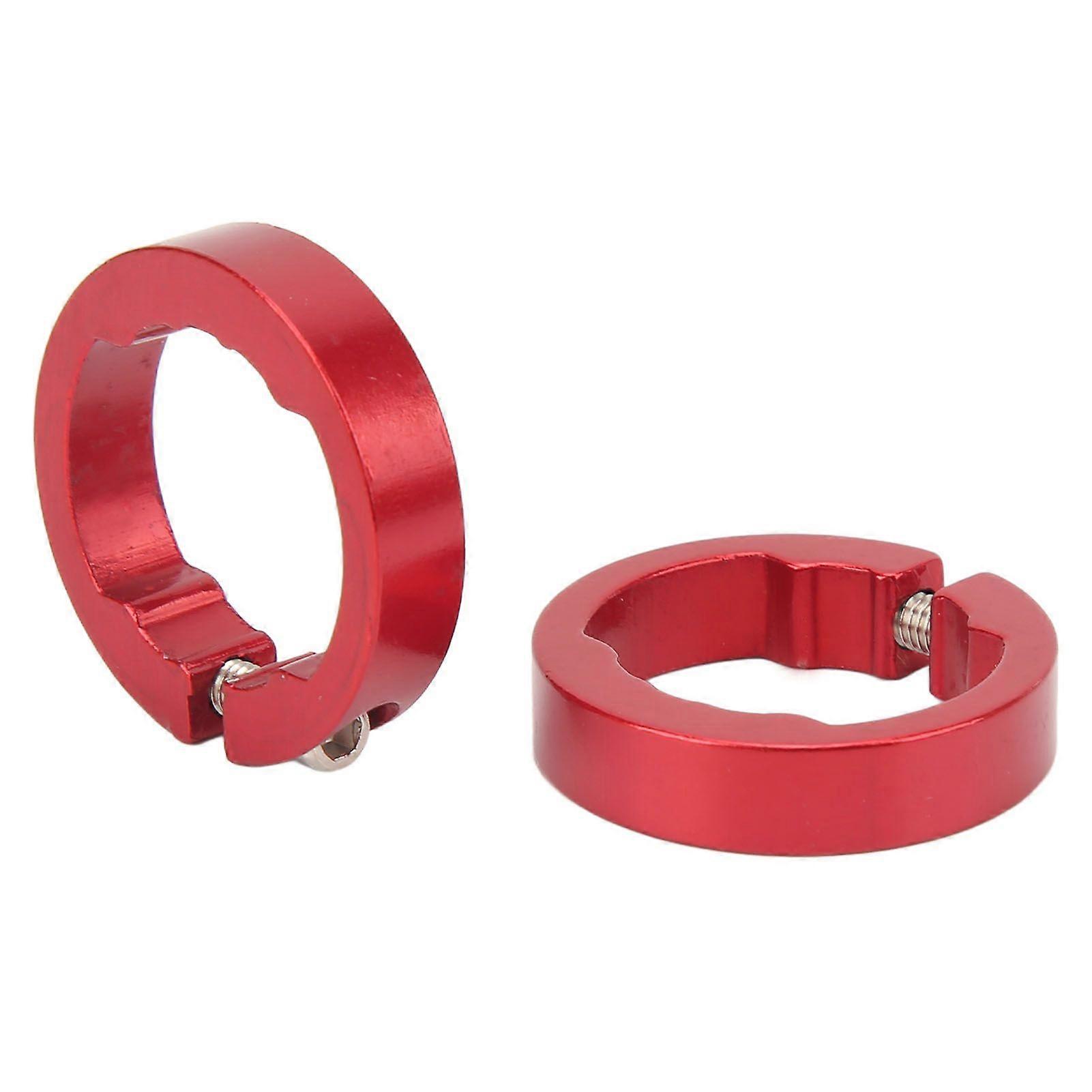 2Pcs Bike Grips Clamping Rings Aluminum Alloy Beautiful Practical Bike Grip Lock On Clamps for 22.2mm Bike Handlebar Red