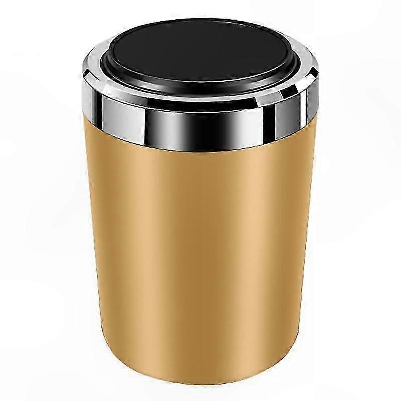 Black ABS and Metal LED Ashtray for Cars with Lid - Vehicle Trash Bin Solution