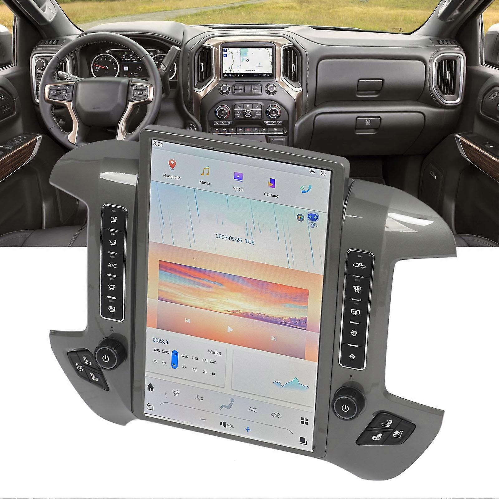 14.4in 2K HD Android 11 Car Stereo GPS, 8GB+128GB Silver Gray