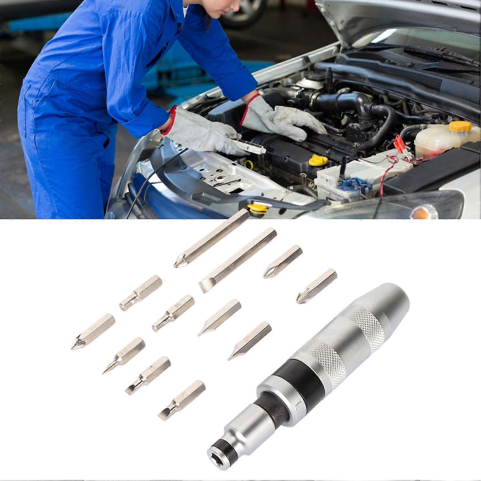 13Pcs 1/2in Aluminium Alloy Manual Impact Driver Set with Bits