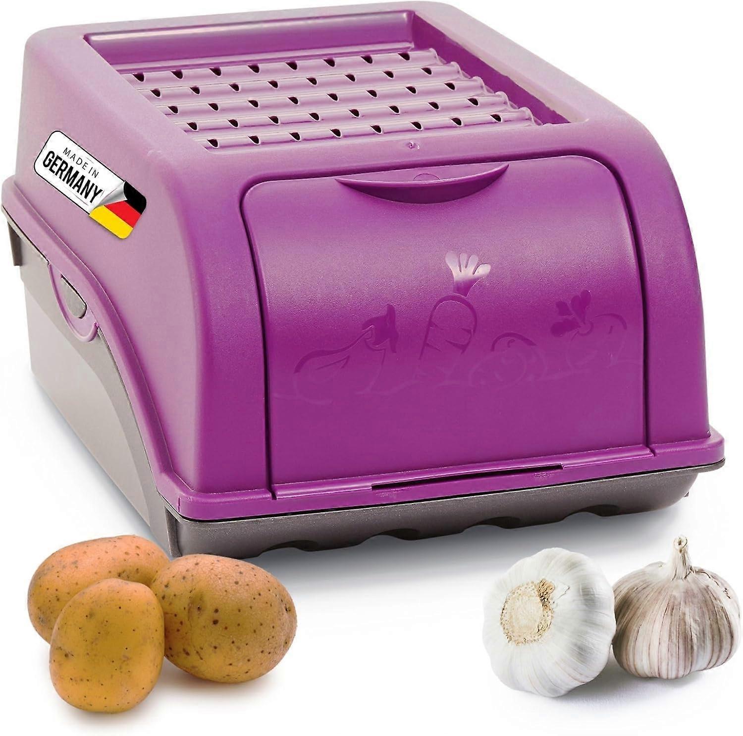 Kartoffel Aufbewahrungsbox | klein 3,5L | LILA | Zwiebelbox | Gemüsebox stapelbar Kartoffelbox Zwiebel Aufbewahrung Kartoffelkorb Obstbehälter Kartoff