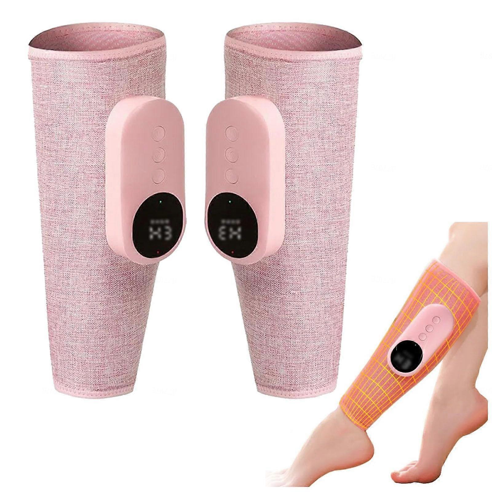 Leg Massager With Heat And Compression, 3 Intensities, 3 Modes, Type-C Rechargeable, Pink, Pain Relief And Circulation