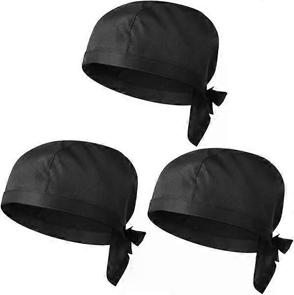 Chef hats, 3-piece set, breathable, soft, durable and adjustable in size