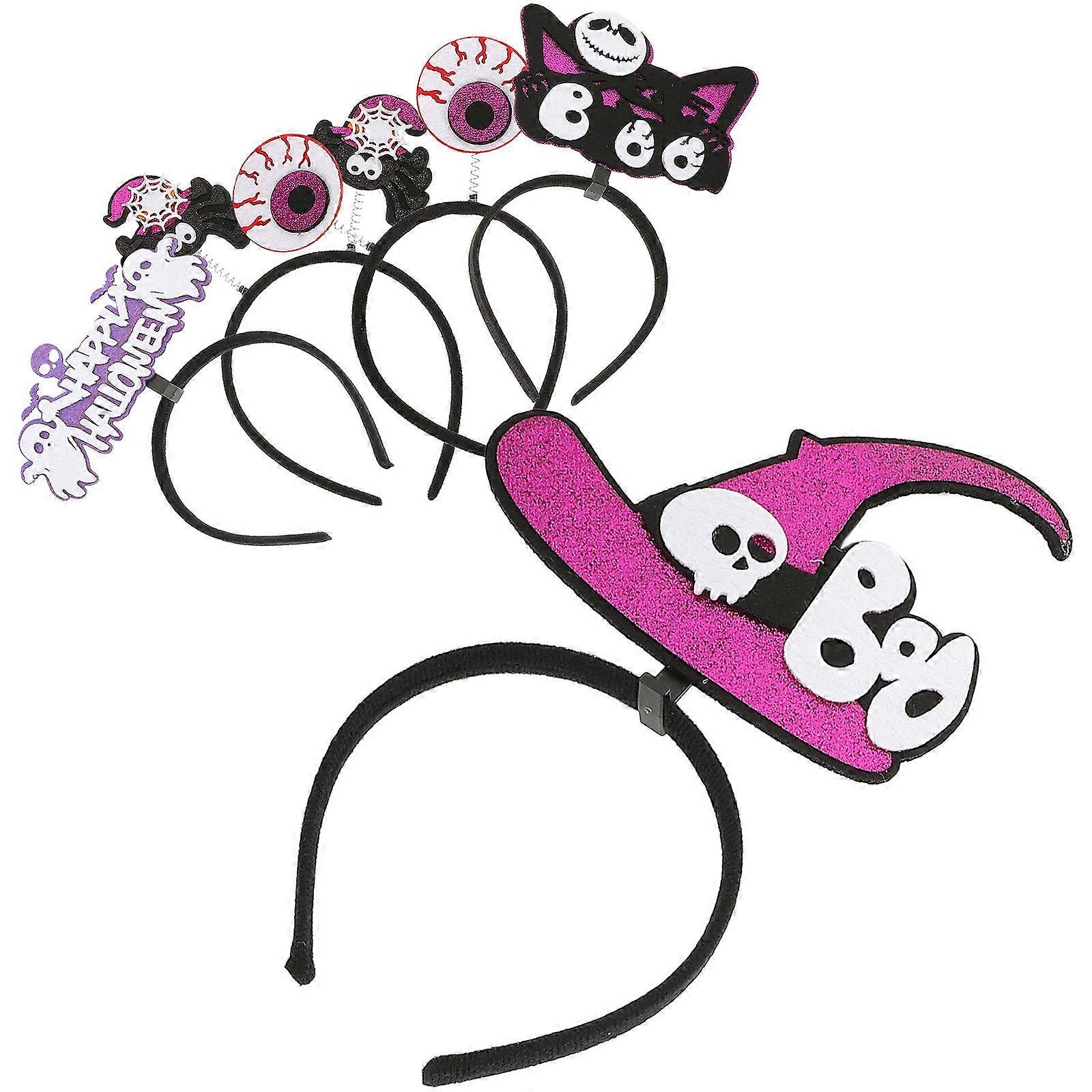 Assorted Color Halloween Headwear 5Pcs Cosplay Party Headbands Ideal For Themed Events With Comfortable Fit