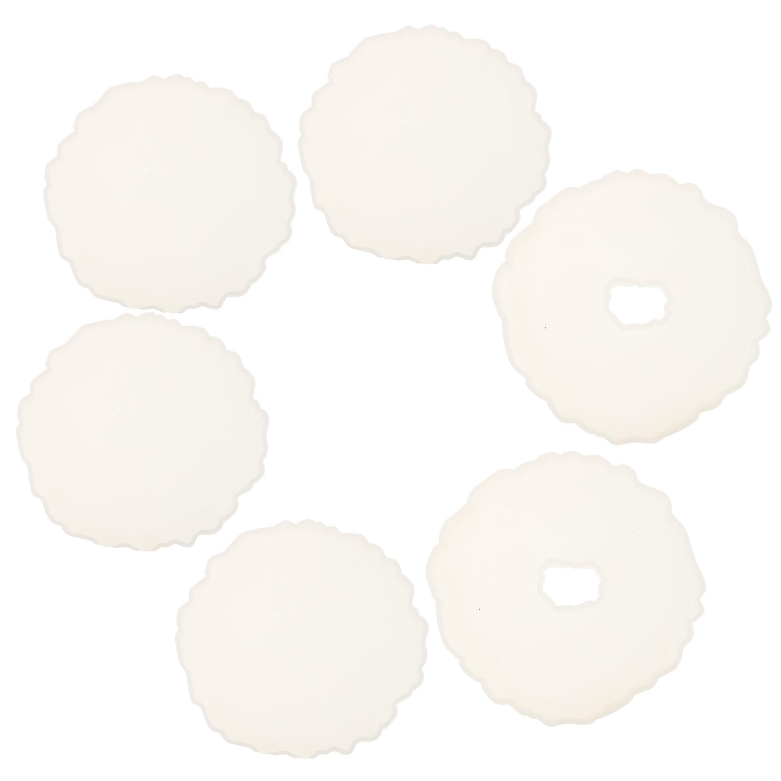 It sounds like you're referring to a product description for **6pcs Irregular Shaped Silicone Resin Molds** commonly used in DIY epoxy coaster kits.