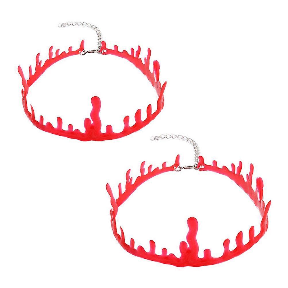 Blood Neck Chain Halloween Choker Necklace for 2Pcs Costume Use