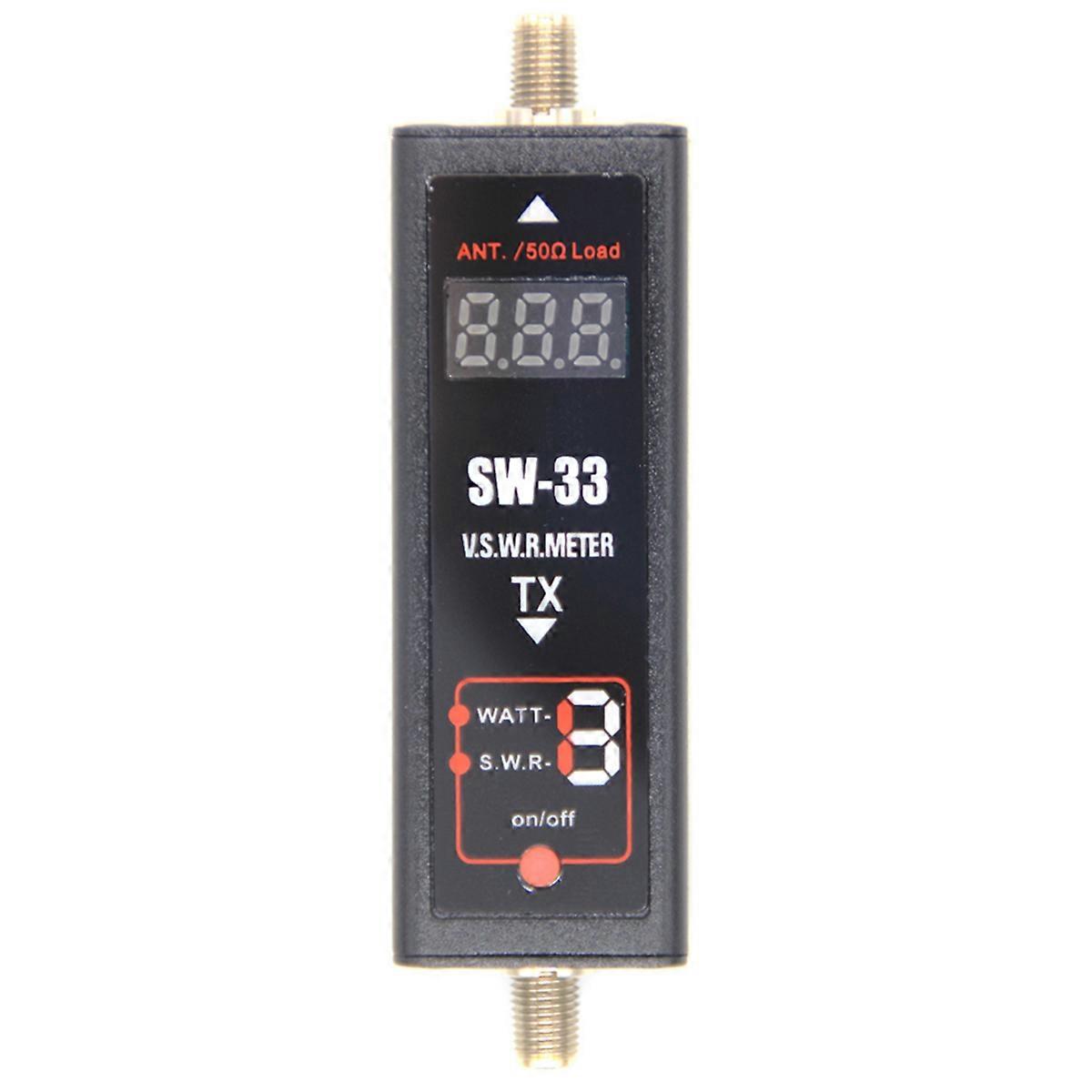 SW-33 Mini teljesítménymérő és SWR mérő VHF UHF 125-525Mhz kétirányú rádióantenna próbaterhelésű digitális számlálóhoz