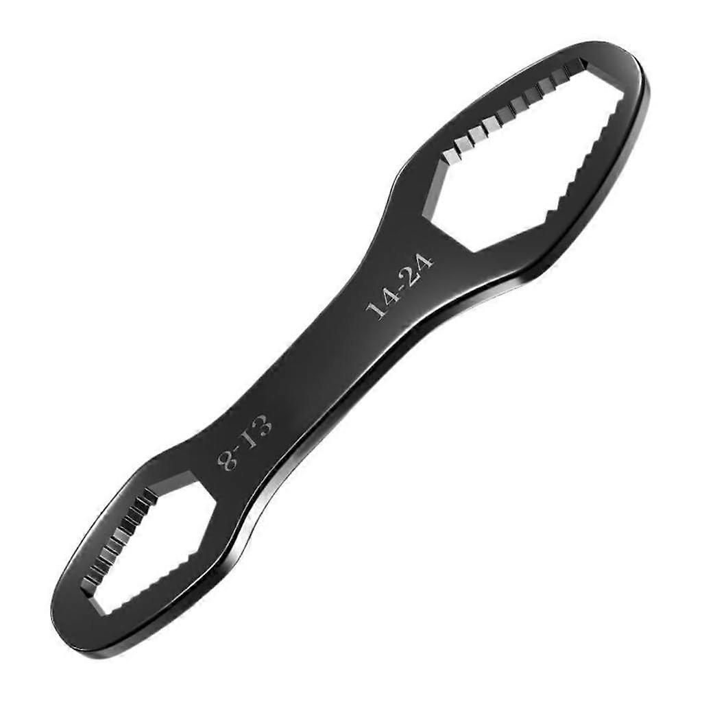 Multifunctional Wrench 8-24mm Adjustable Double Head Spanner Hand Tool Black for Factory Use