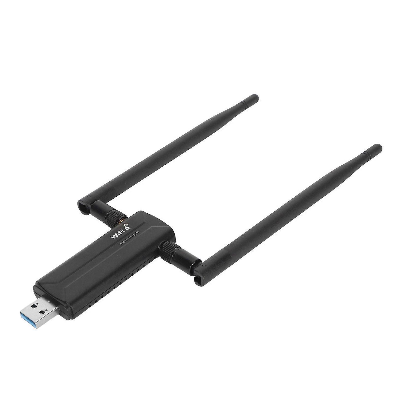 USB 3.0 WiFi6E AX5400M WiFi Adapter 802.11AX Triple Band 6GHz 5GHz 2.4GHz Dual 6dBi Antennas Wireless Network Adapter
