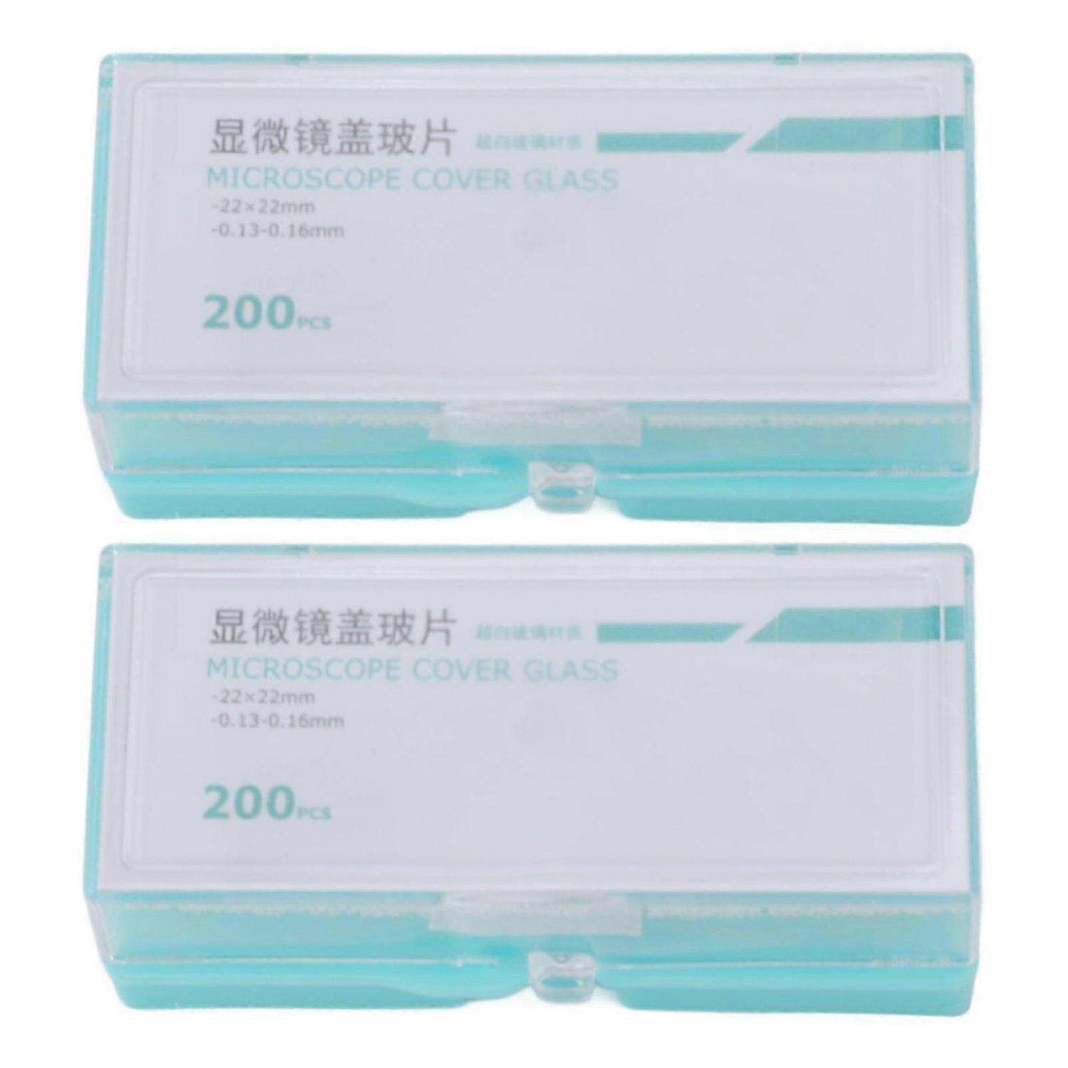 2025 Latest Model 400Pcs Microscope Cover Slips Rounded Corner Square Blank