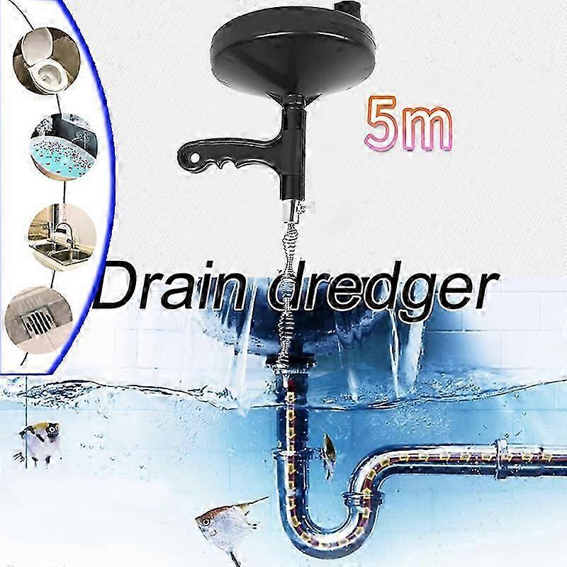 5M Plumbing Drain Hose Auger Sink Auger Drain Cleaner Heavy Duty Drain Cleaner for Bathtub Drain Drain Sink Kitchen Shower