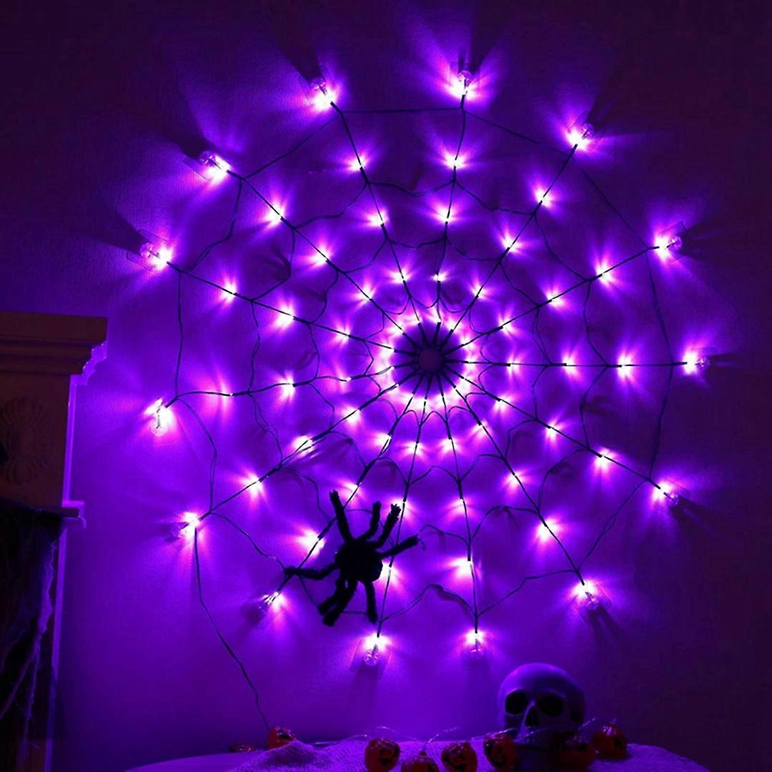 Halloween spider web decorative lights, purple