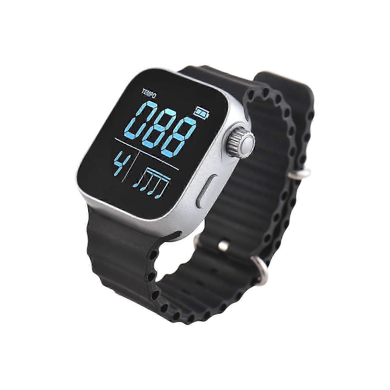 Metronome Watch Body Sensing Smart Vibration Watch Wearable Metronome Detachable Silicone Strap Music Exercise Dual Mode Portable Rhythmic Device Sile