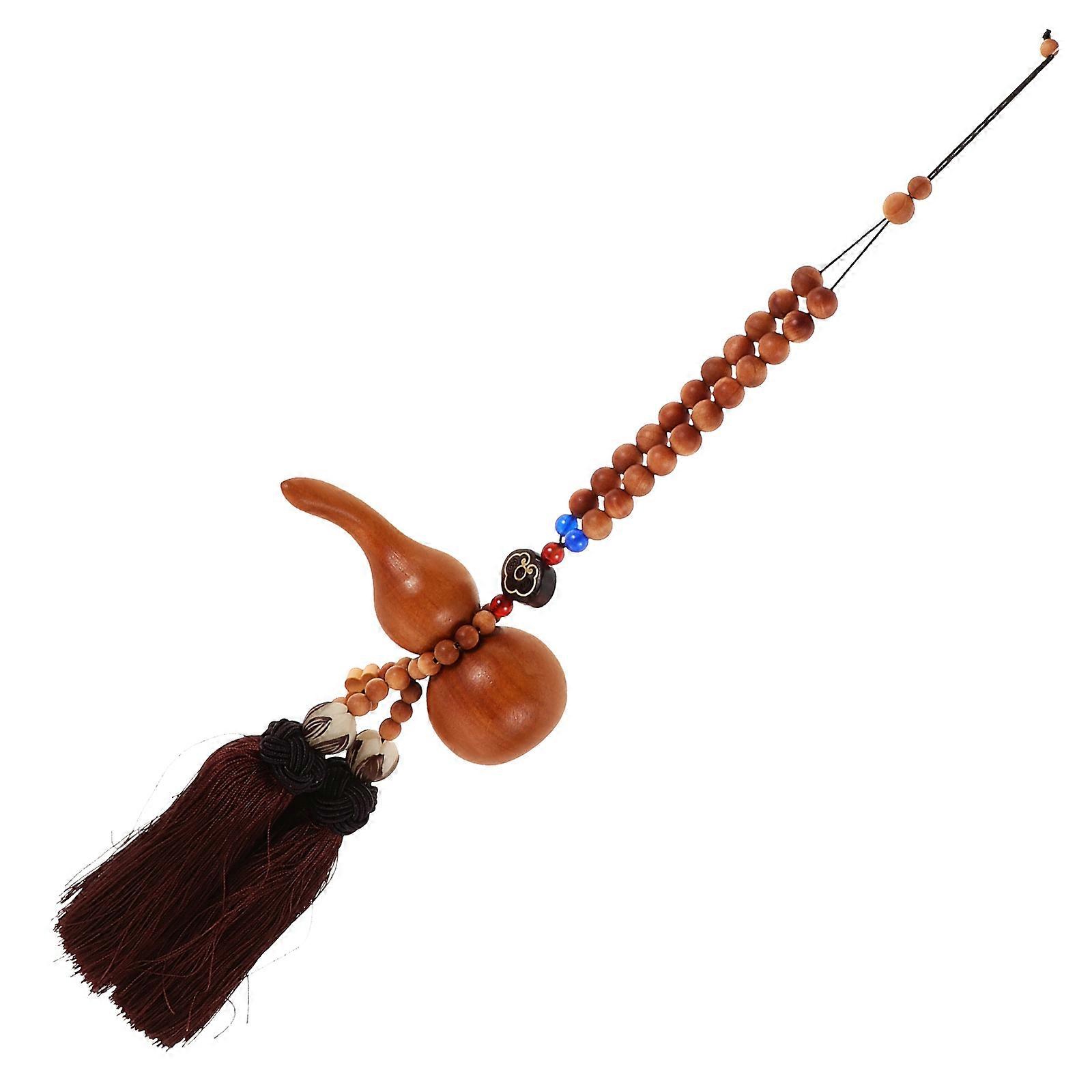 Wooden Lucky Gourd Feng Shui Charm Pendant for Car Use 5Pcs Set