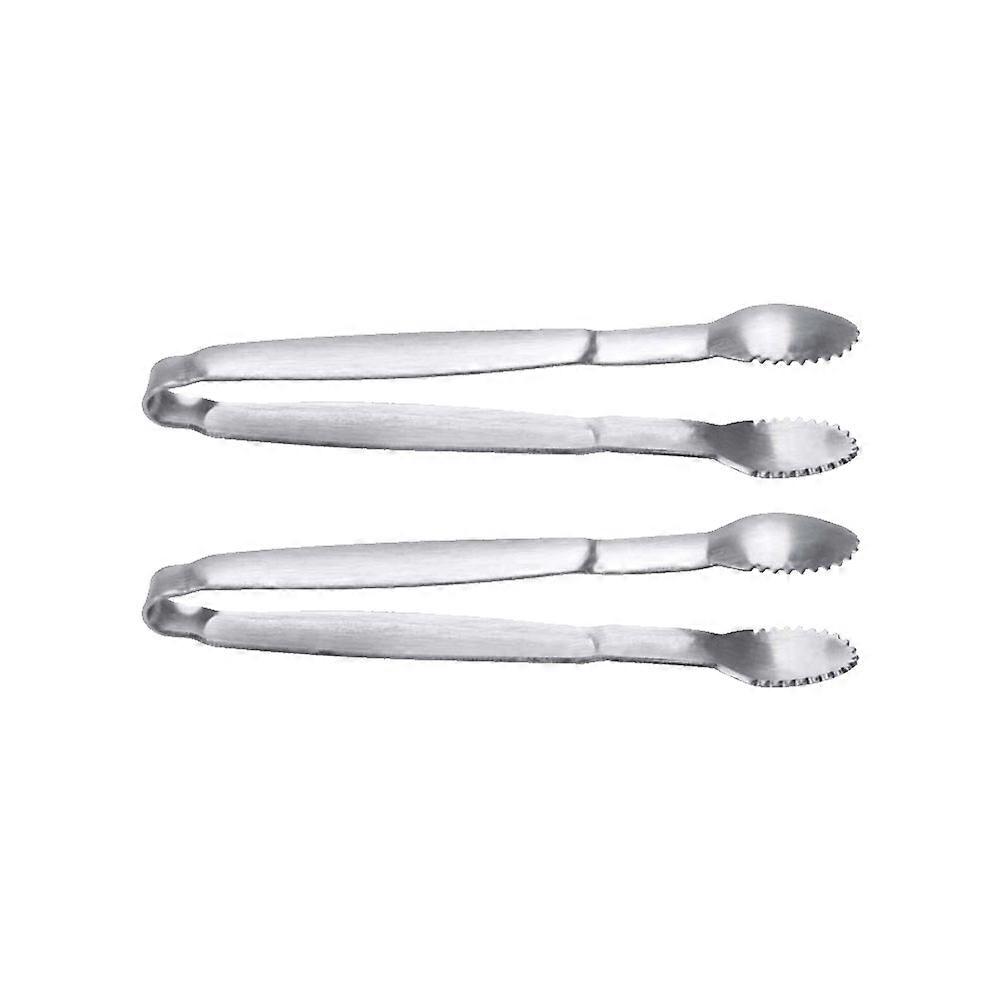 Silver Stainless Steel Sugar Tongs for Home Use 2Pcs Multi-Functional Clip