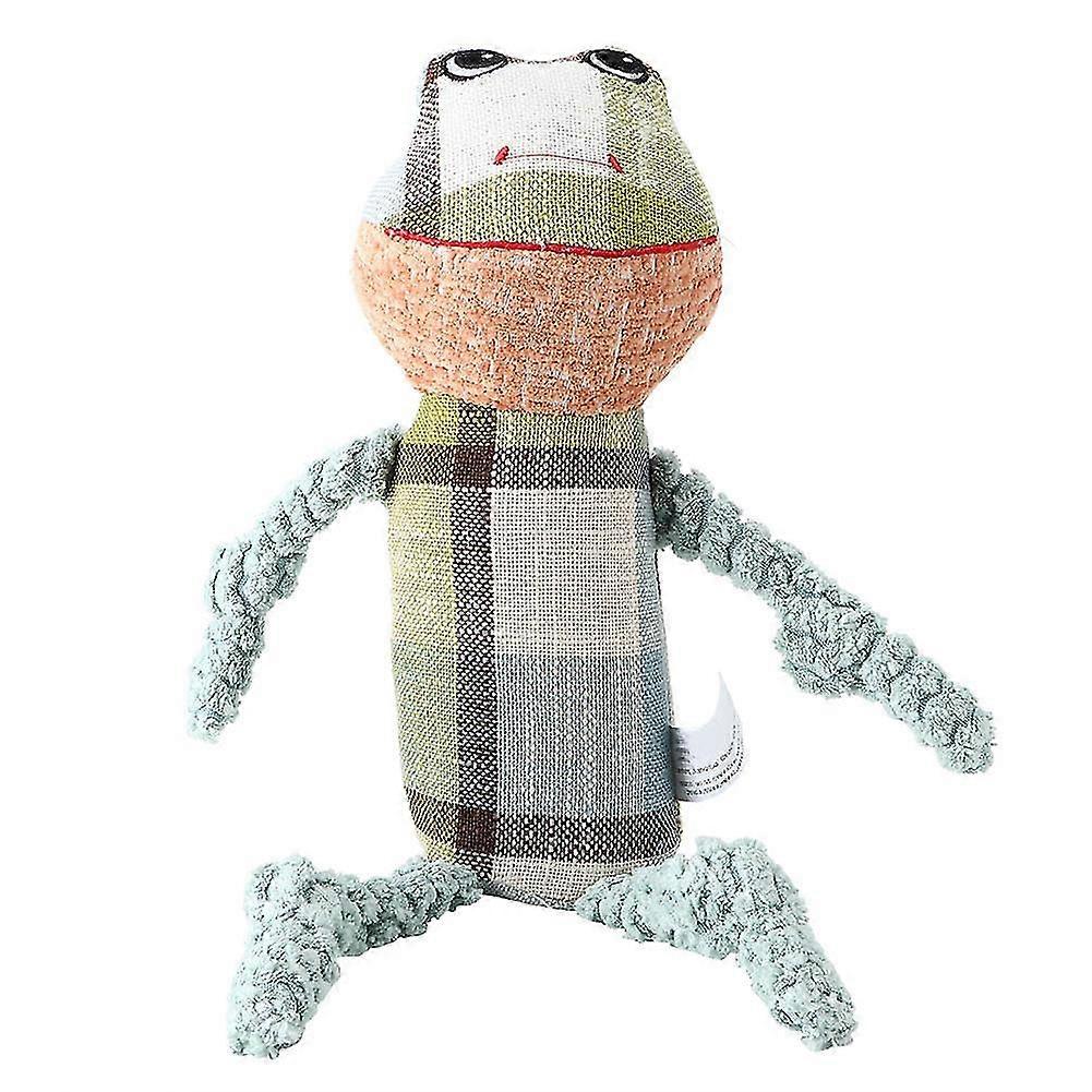Dog plush toy frog shape sound to attract attention