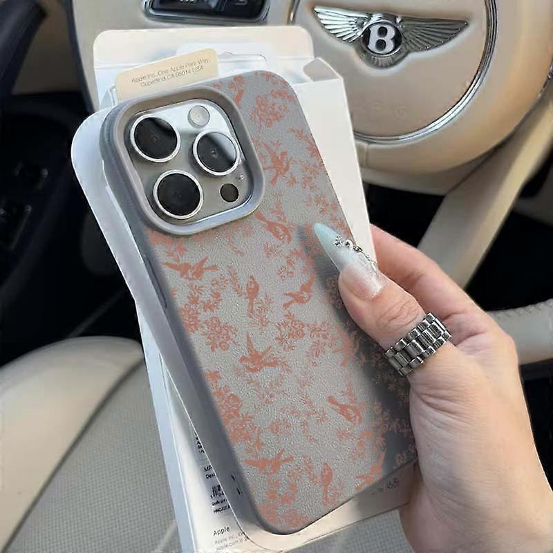 Pink Birds Floral Pattern Elegant TPU Case For iPhone 11 12 13 14 15 16 17 Pro Plus X XR XS Max 16E 17 Air Soft TPU Funda Cover