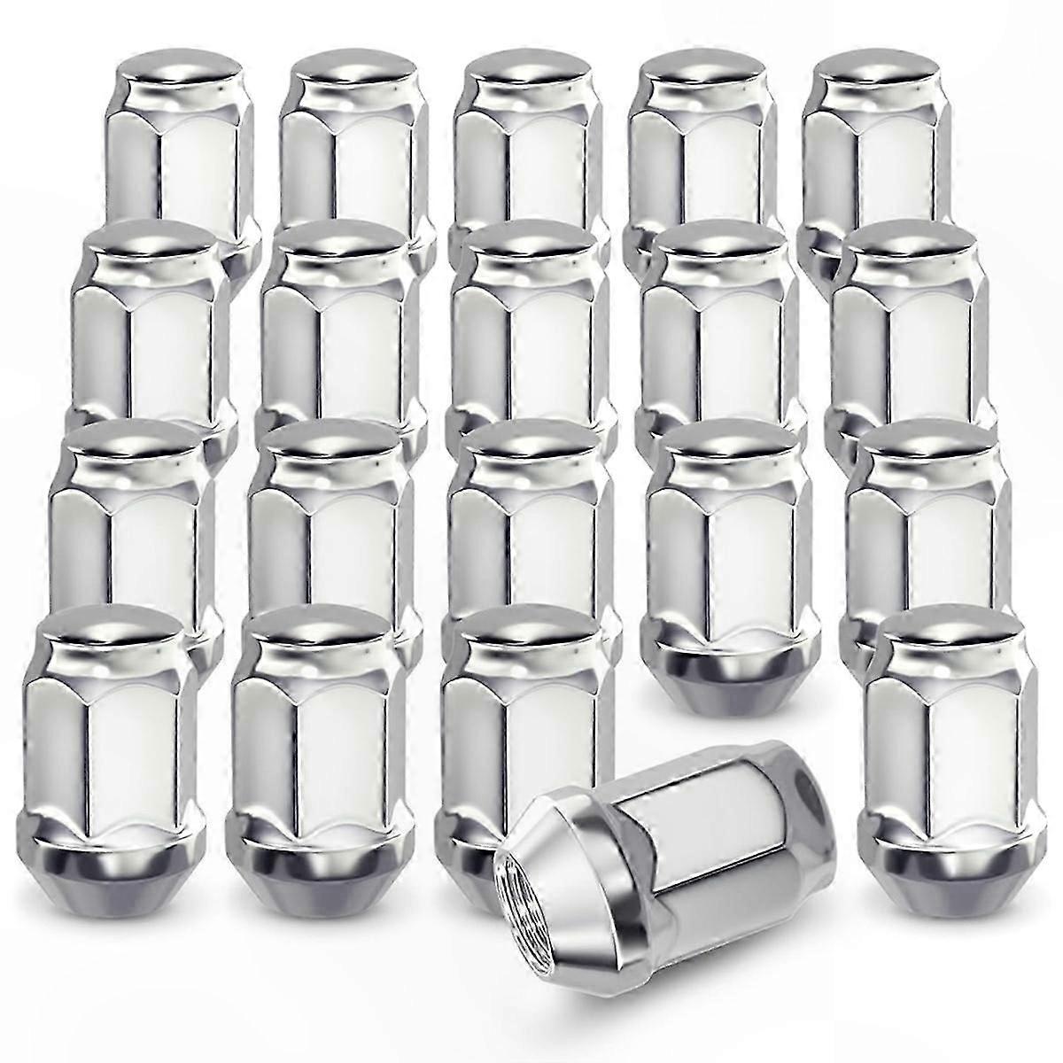 20-Pack 1/2in-20 Closed End Raised Wheel Lug Nuts, Compatible with Various Vehicle Wheels