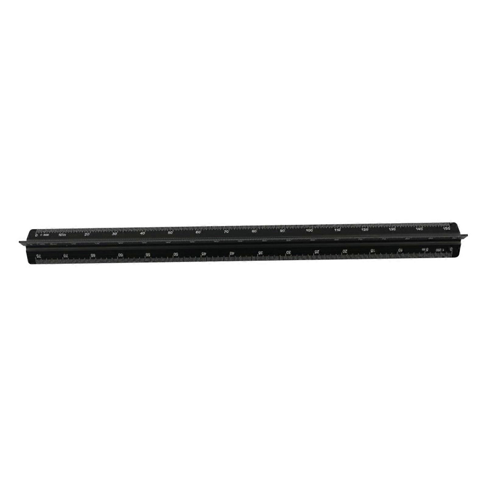 Architectural Triangular Scale Ruler, 12 Inch Aluminum with Black Triangular Ruler, Compatible with Drafting Tools for Architects and Engineers