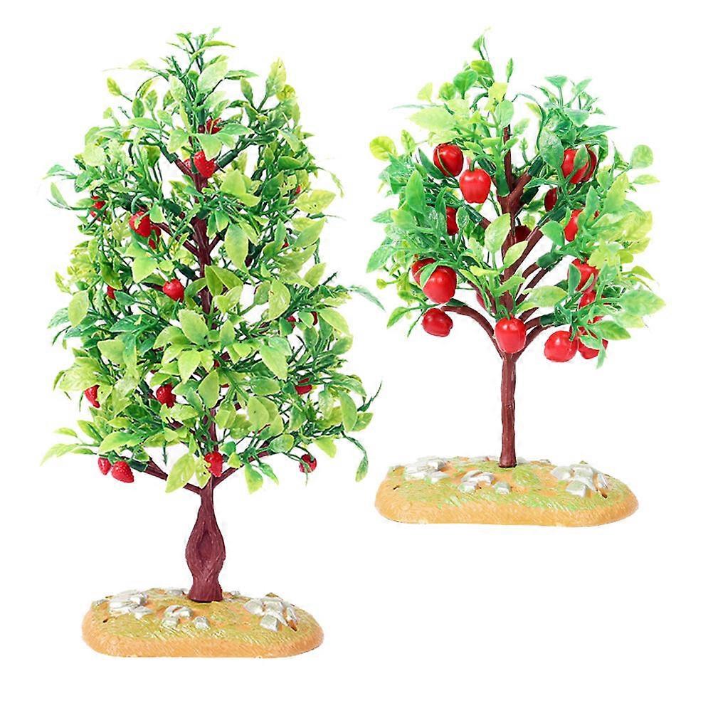 Fruit Tree Ornament Tree Model Simulation for Decor 10Pcs Plastic Mini