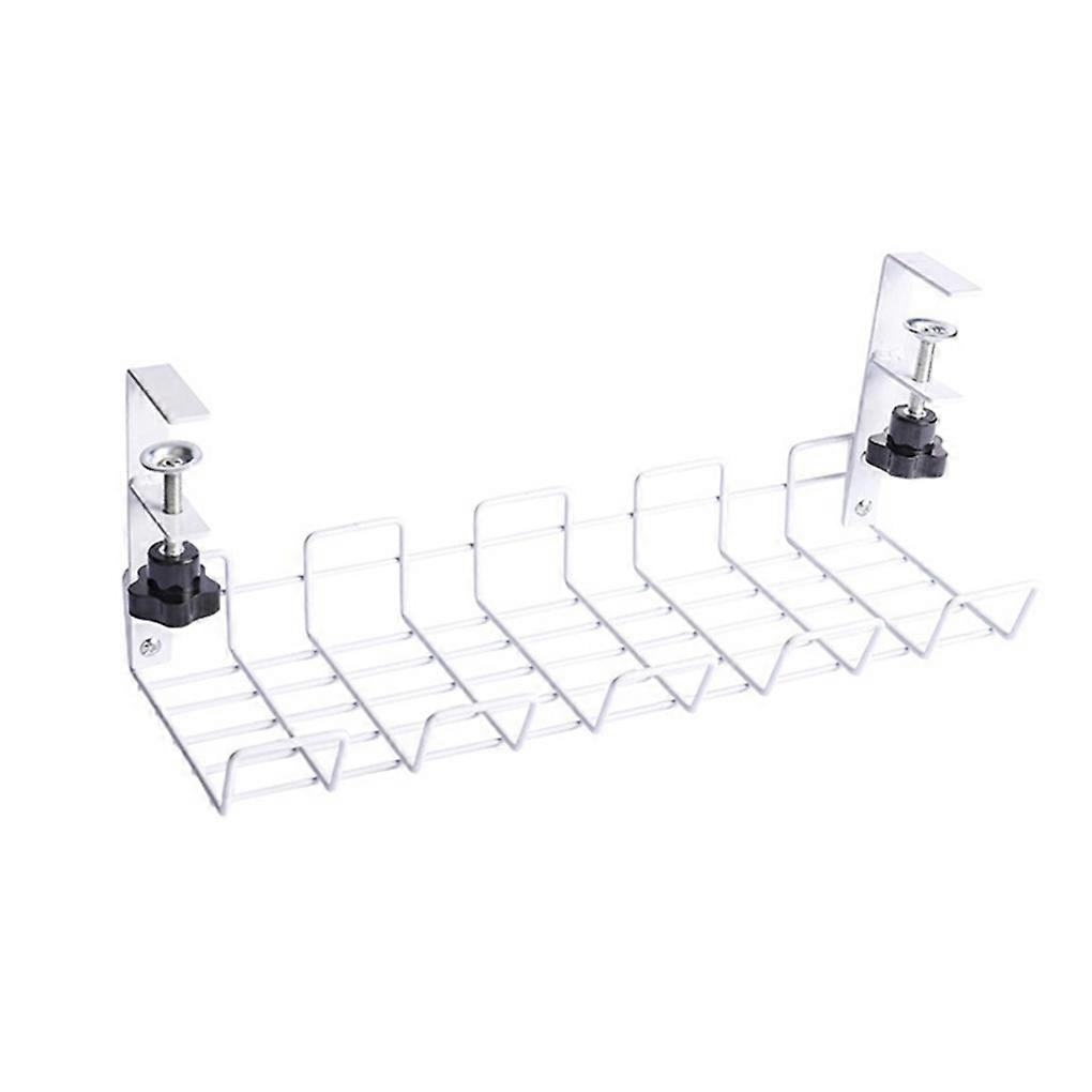 Basket Shelf Under Holder Storage Rack Wire Organizer Management White