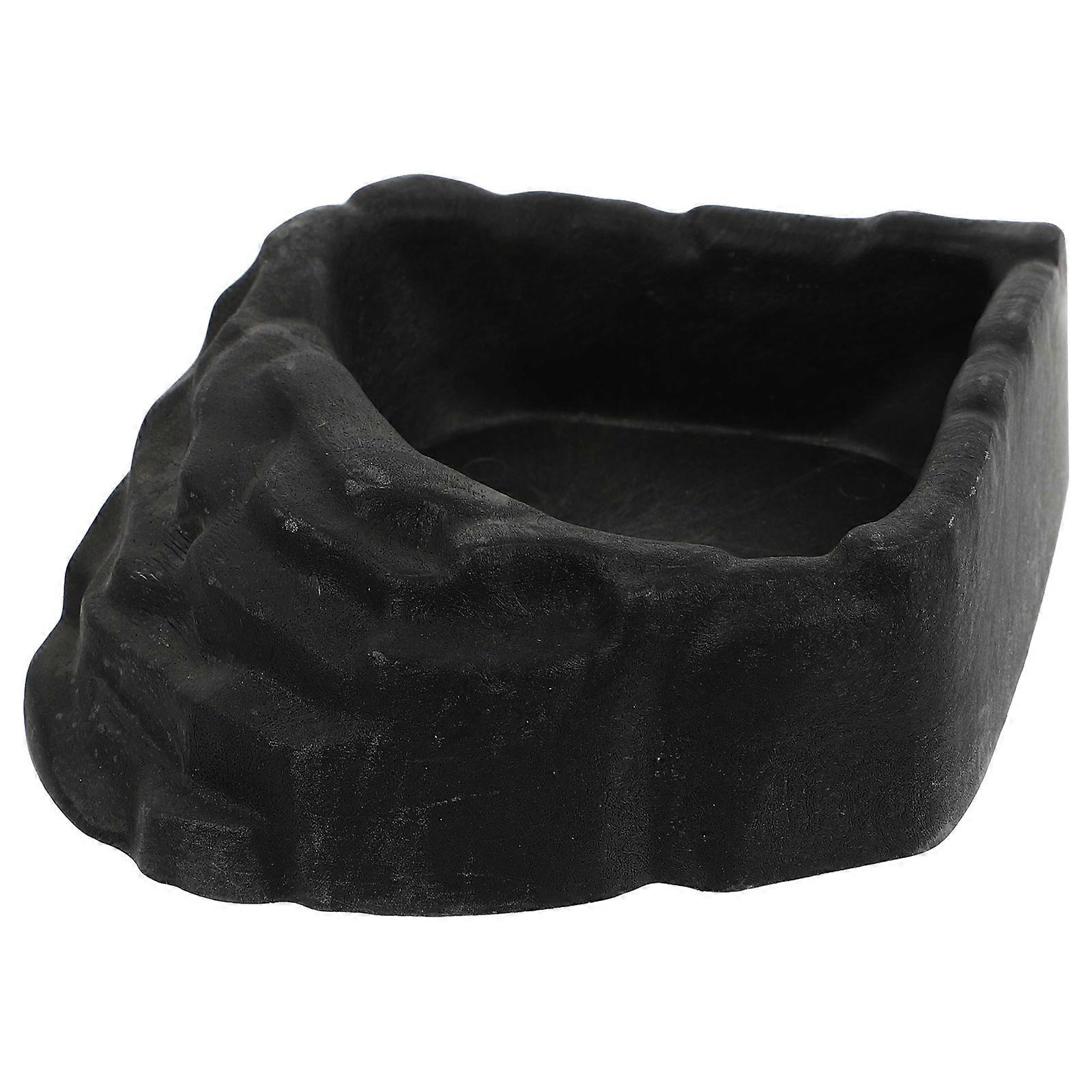 Reptile Food Basin Feeding Tool for Storage 1Pcs Black Feeder