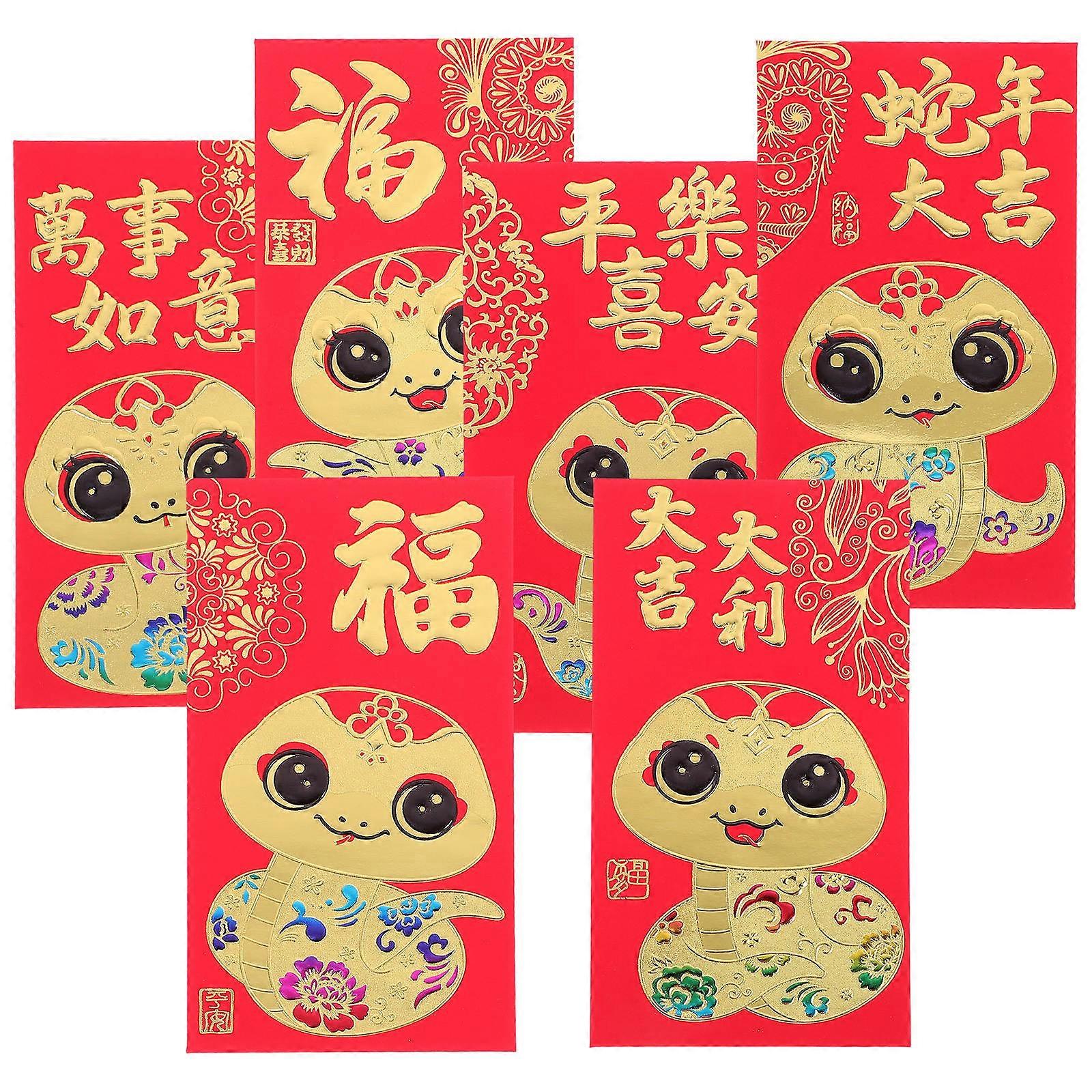 Traditional Design Chinese Style Red Packets 144 Pcs For Spring Festival Money Storage 2025 Snake Year Lightweight