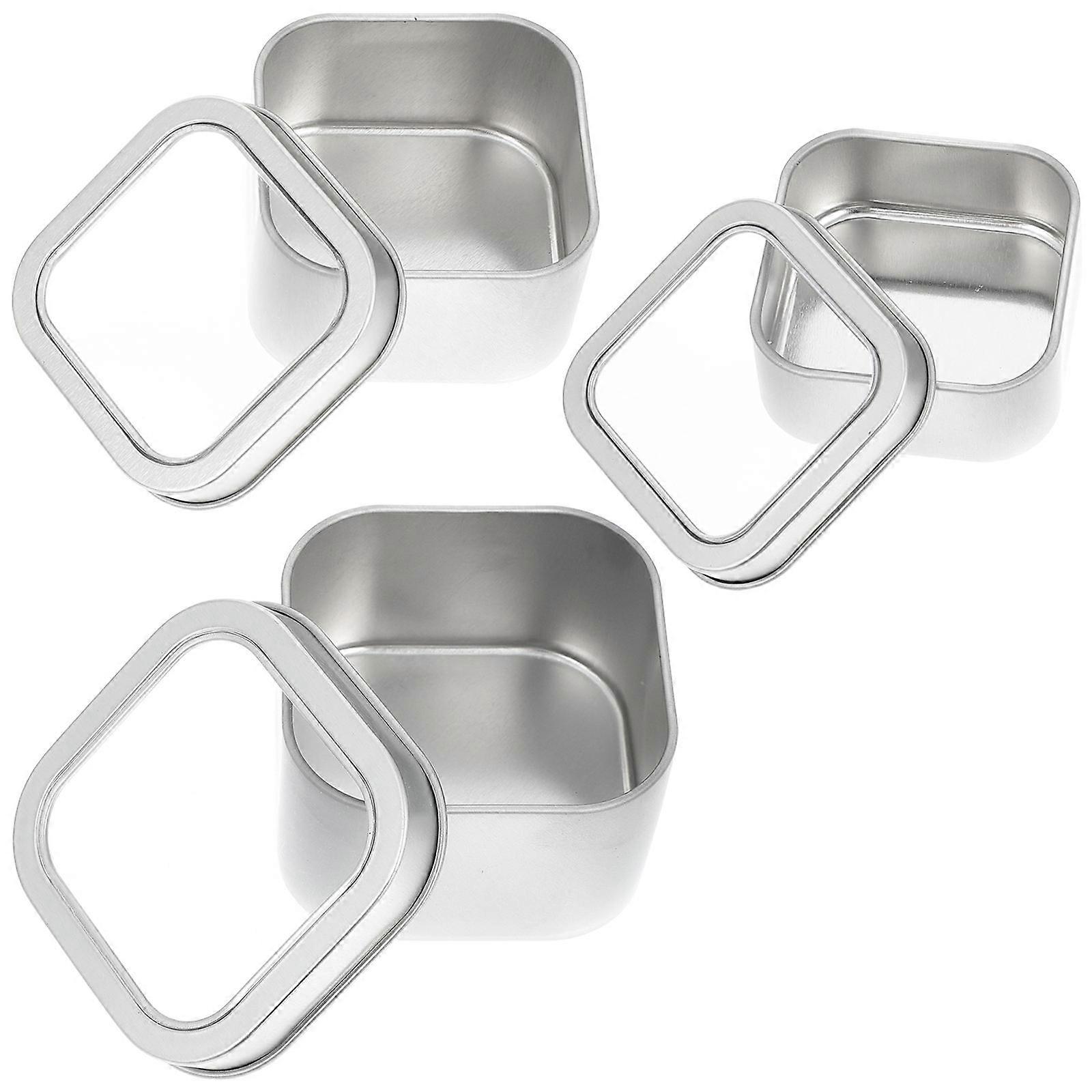 Square Candle Storage Box 6 Pcs Tinplate Design Suitable For DIY Projects And General Consumer Use