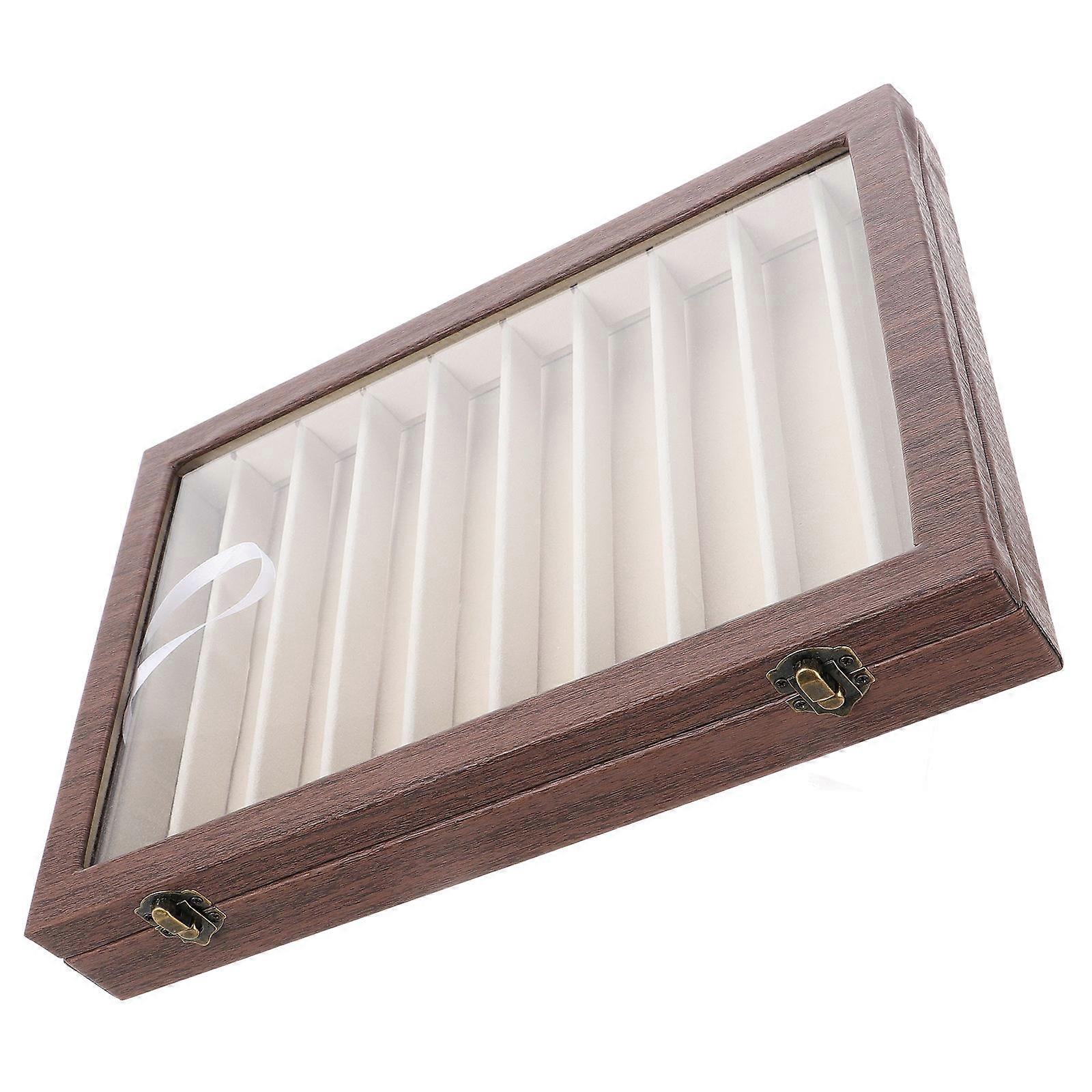 Small Vintage Trinket Box Wood Jewelry Container Travel Use Rectangular Shape Use 1Pcs