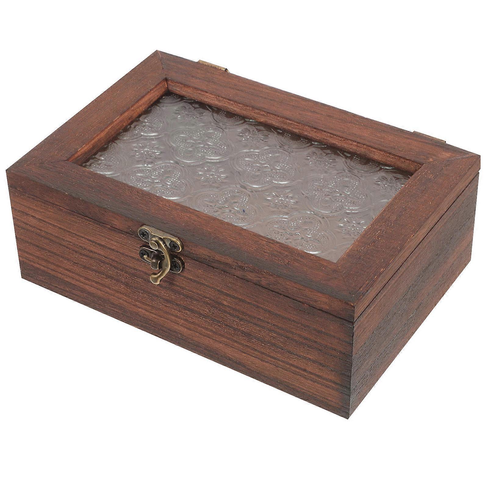 Antique Style Trinket Box Jewelry Storage Solution Perfect For Gift Giving With Clear Lid 2Pcs