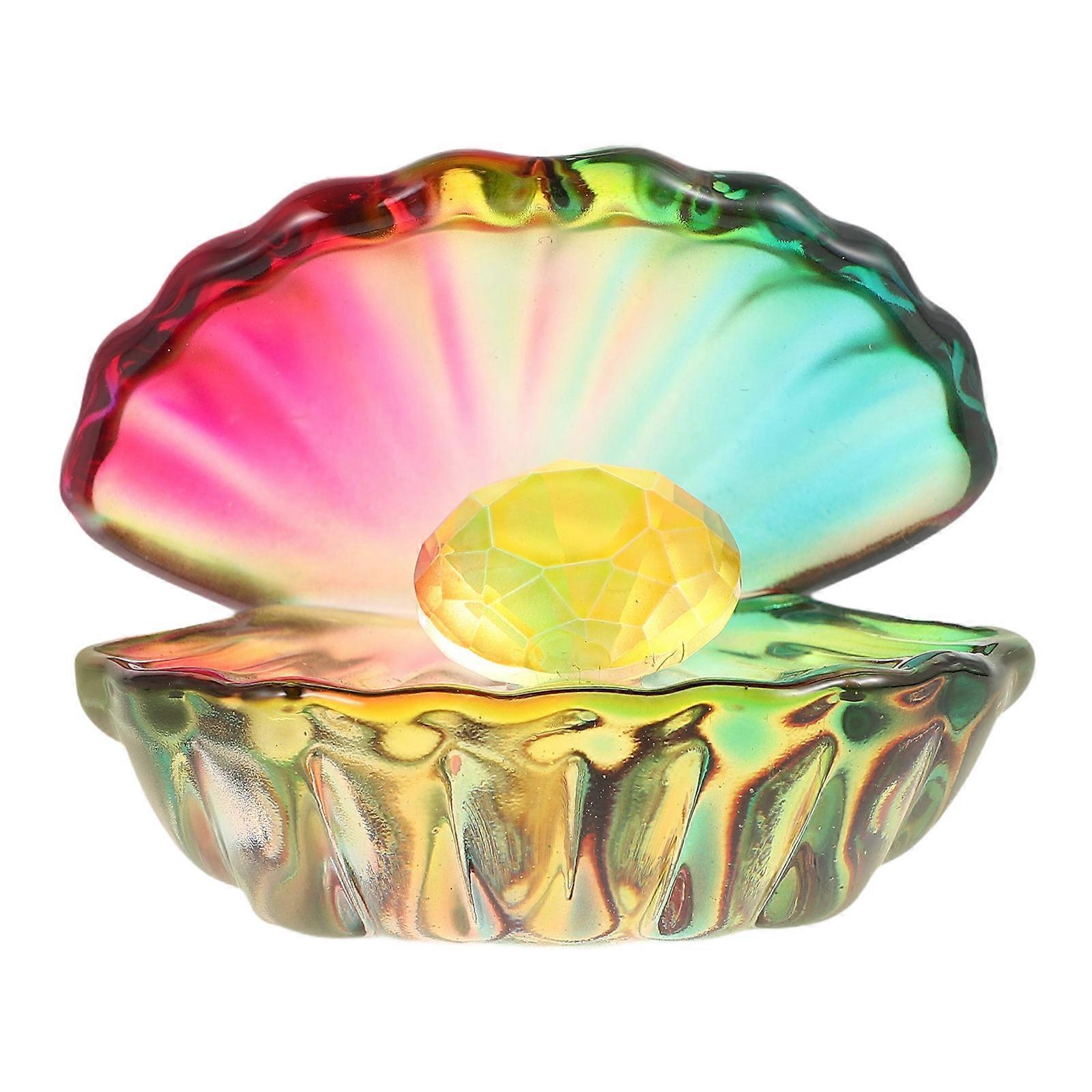 Artistic Glass Seashell Bowl 2Pcs Decoration Perfect For Desk Display And Home Decor With Cartoon Design