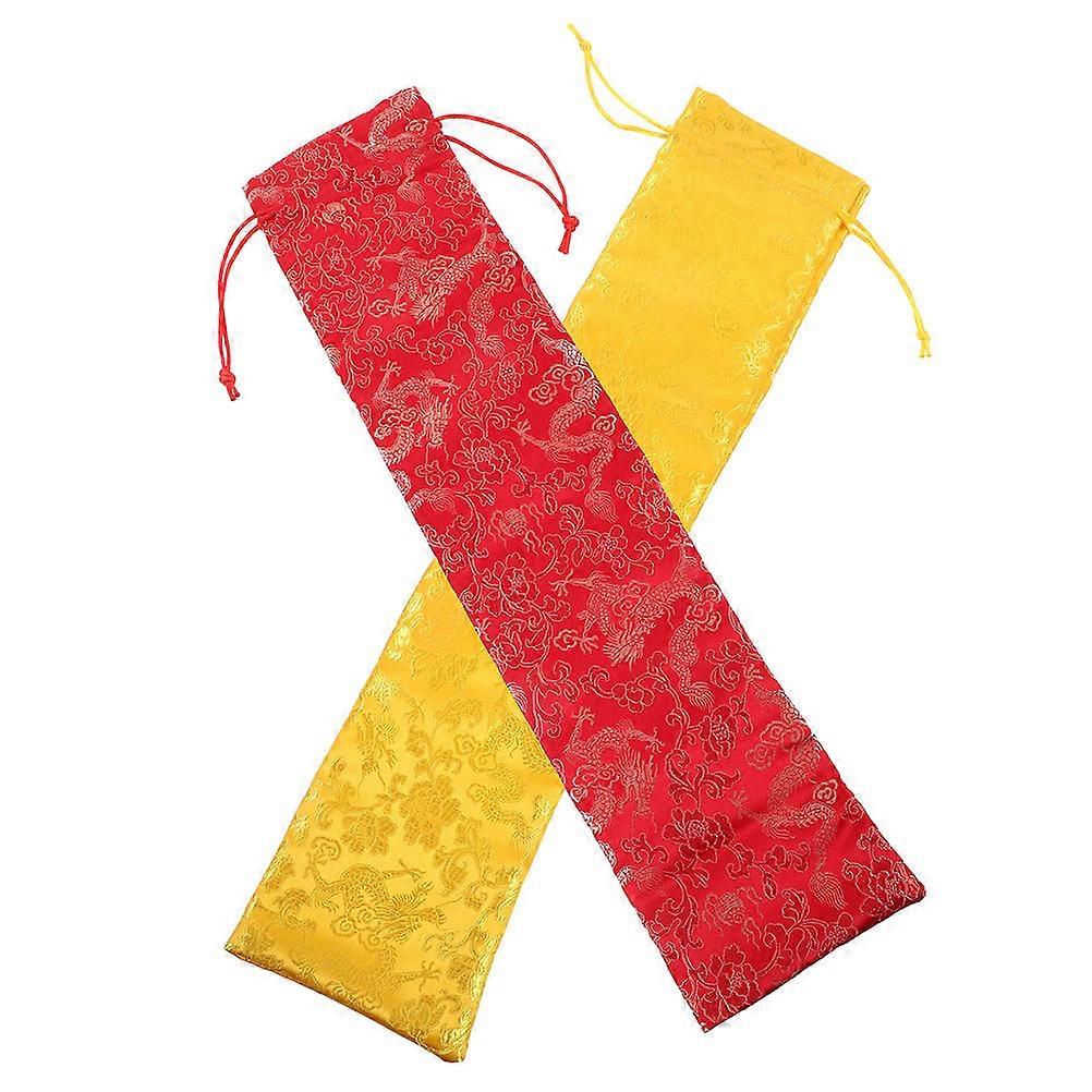 Chinese Hand Fan Bags for Scroll Storage Made of Brocade 10Pcs