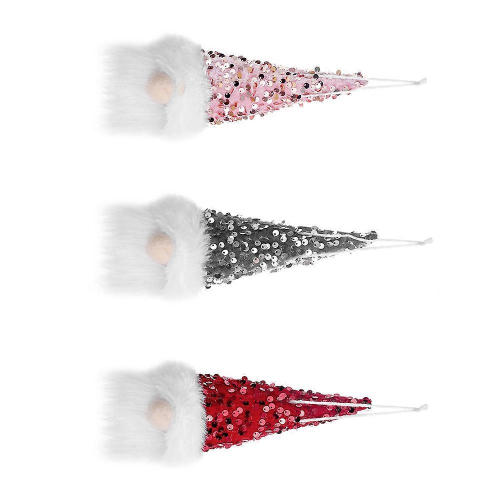 Christmas Gnome Ornaments Plush Pendant with Luminous Feature 3Pcs